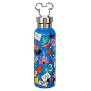 Disneyland Play in the Park Stainless Steel Water Bottle w Carabiner Clip